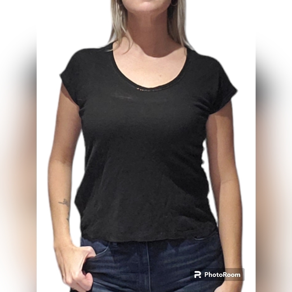 MASSIMO Dutti black dolman sleeve tshirt with neck detail xs